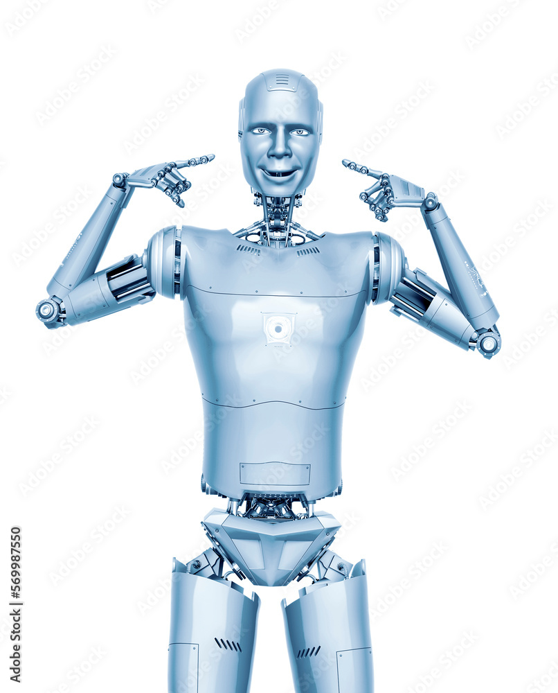Fototapeta premium almost human cyberman is saying you are crazy