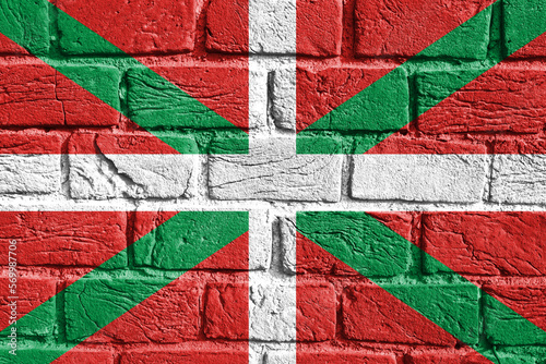 Basque flag close-up on the wall photo