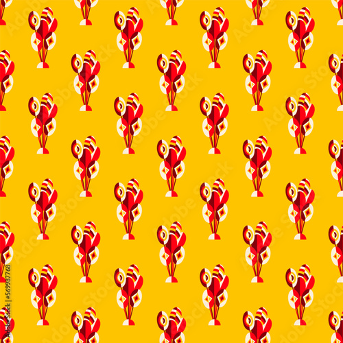 Balloons Circus Seamless Pattern. Vector Illustration of Entertainment Background.