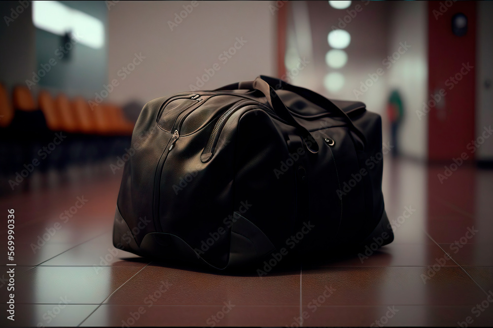 Generative AI, travel trolley bag, airport travel bag before trip