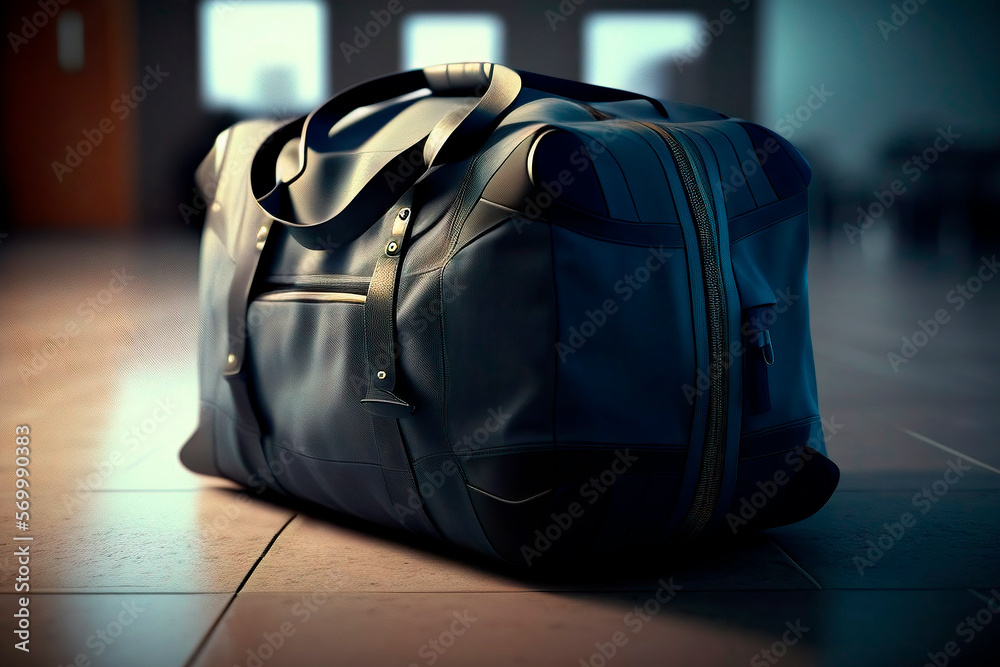 Generative AI, travel trolley bag, airport travel bag before trip