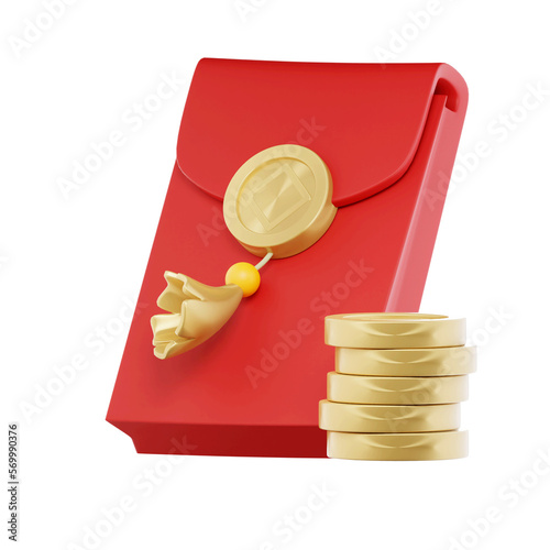 Chinese angpao pocket money 3D Icon photo