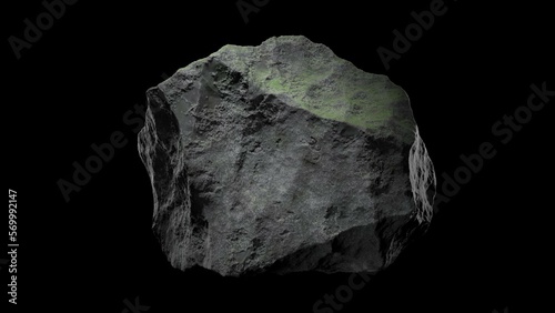 Rock with moss on a dark backgound