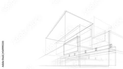 Architectural sketch of a house