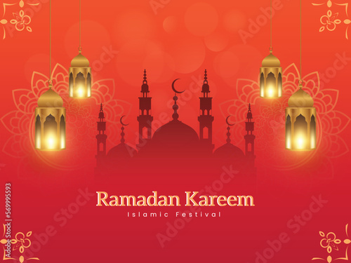 Islamic social media Ramadan Kareem illustration design.