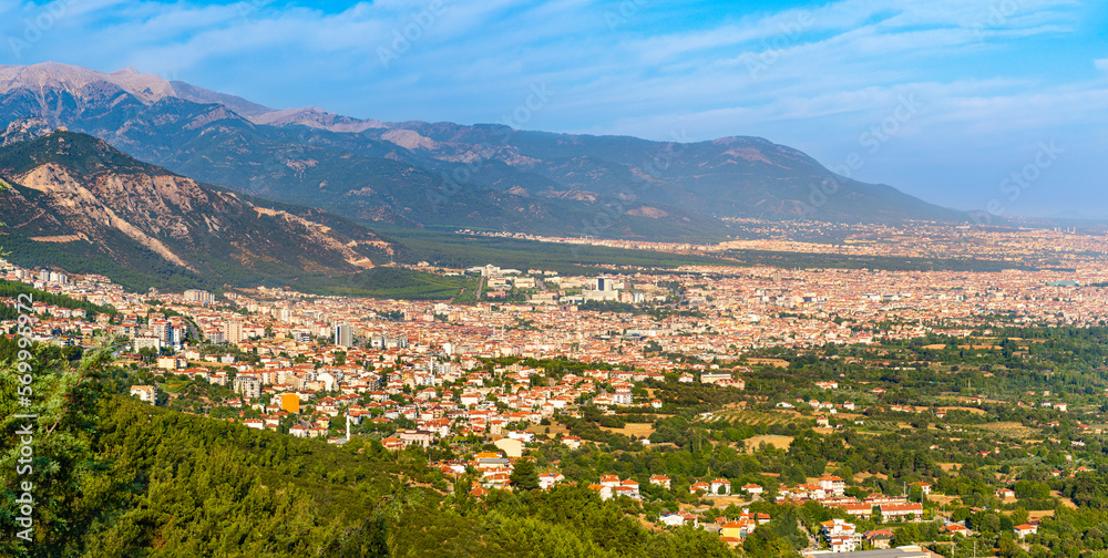 Panorama of Denizli city in the Aegean Region of Turkey