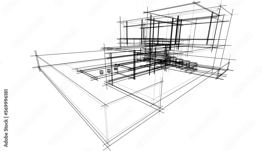 Architectural sketch of a house Architectural sketch of a house