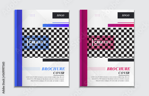 Minimal business annual report cover design set