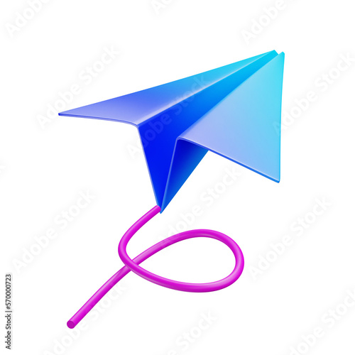 Paper plane messages sent 3D Icon