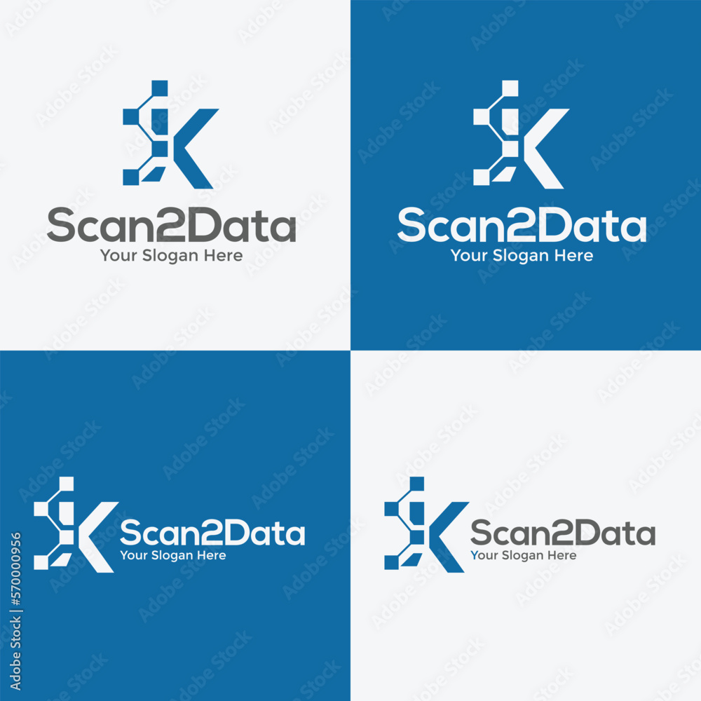Obraz premium Initial letter K with technology logo for technology Internet and data related business.