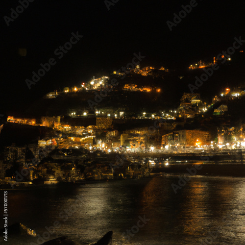 italian town on a cost at nigth © jhon