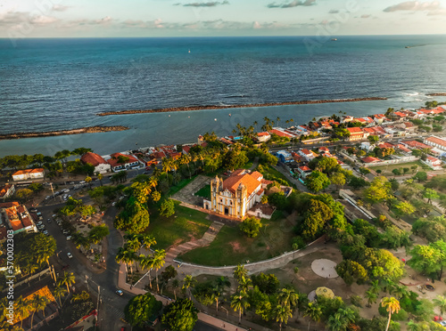 aerial photo with drone of the city of Olinda and Recife in Pernambuco Brazil photo
