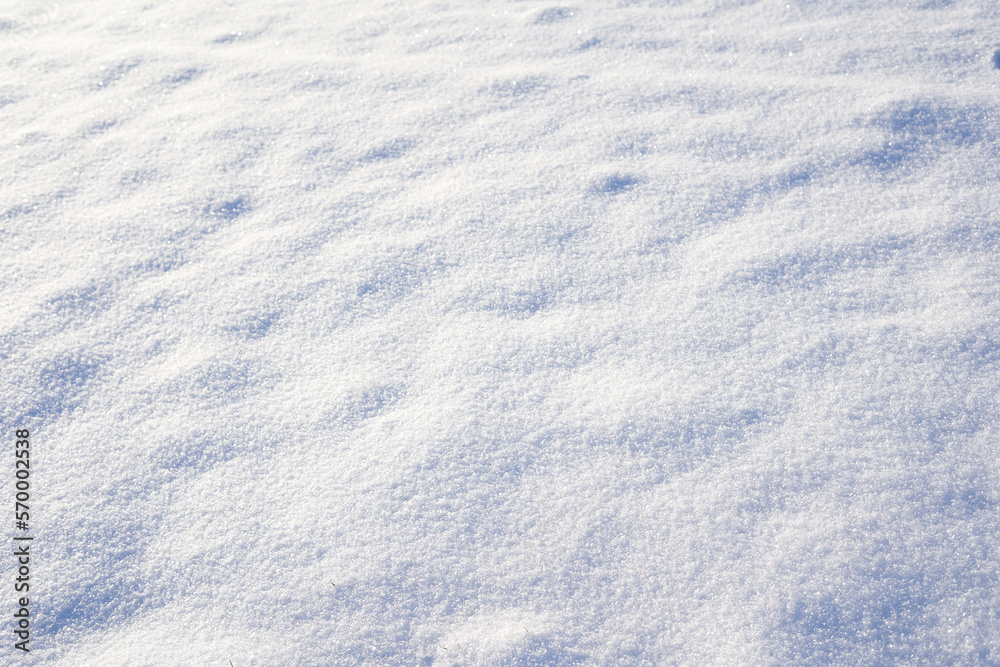 White snow, mini hills. Textured, Copy space, perfect for decoration. Side view. White snow, mini hills. Textured, Copy space, perfect for decoration. Side view.