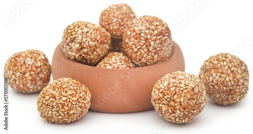 Sesame caramel laddu photo