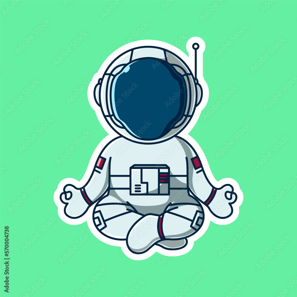 Obraz premium cute astronaut meditation