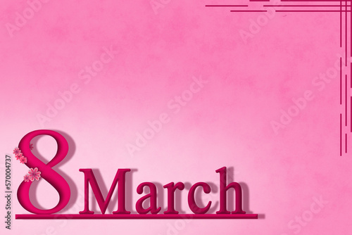 A holiday card from March 8th and a copy space.