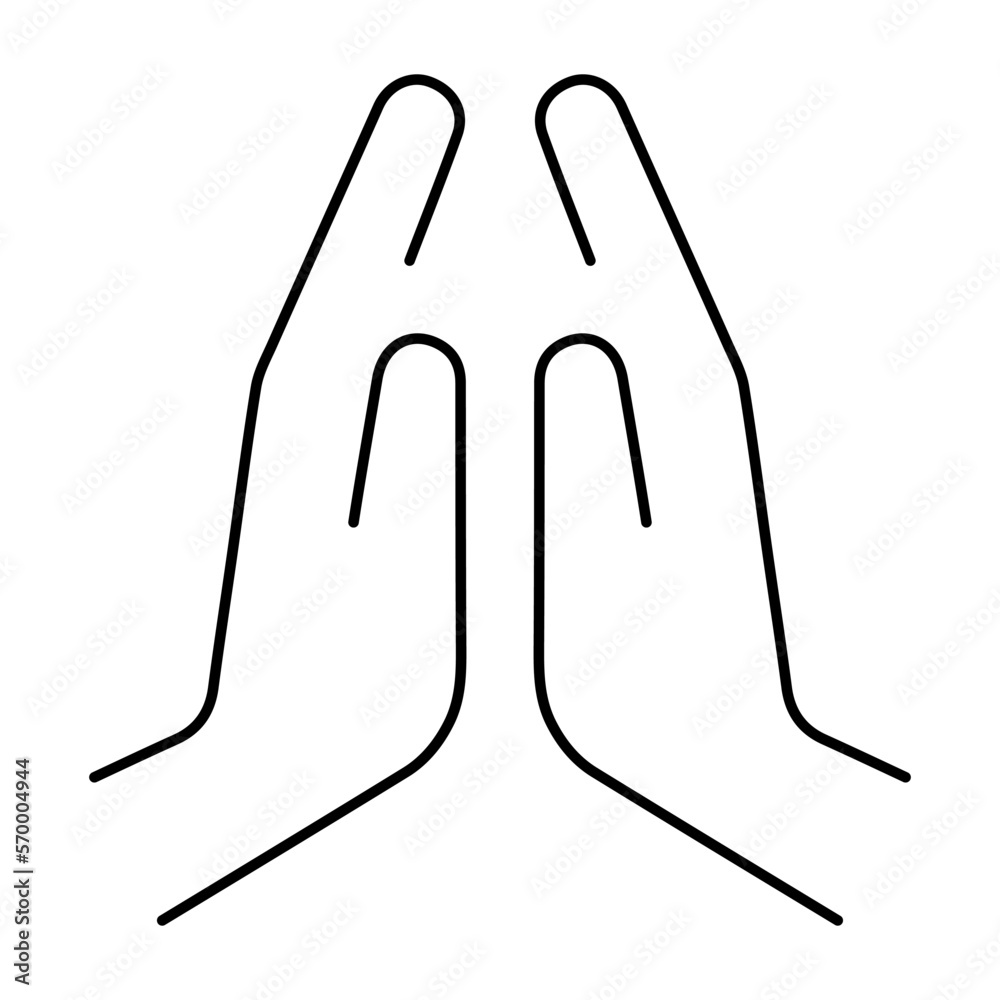 Obraz premium prayer icon on white background, vector illustration.