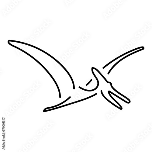 pterodactyl icon on white background, vector illustration.