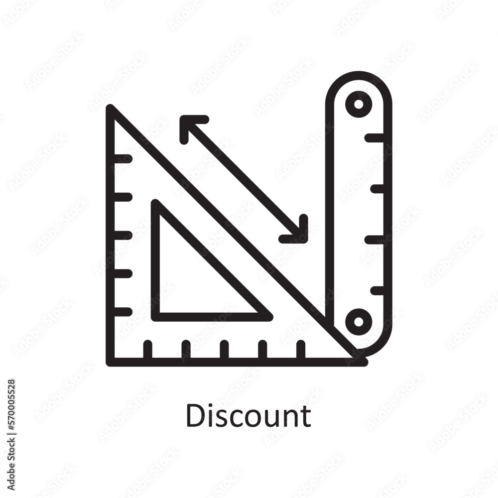 Discount Vector Outline Icon Design illustration. Engineering Symbol on White background EPS 10 File Discount Vector Outline Icon Design illustration. Engineering Symbol on White background EPS 10 File
