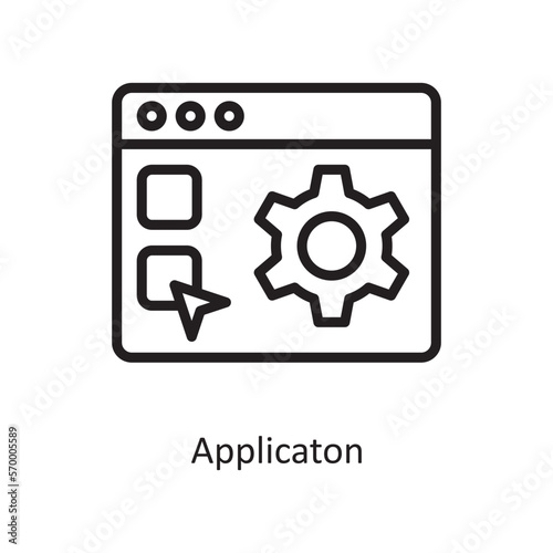 Applicaton Vector Outline Icon Design illustration. Engineering Symbol on White background EPS 10 File