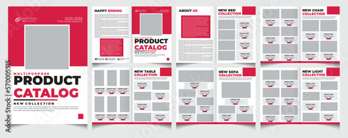 Multipurpose company product catalogue design template, clean and modern furniture catalog brochure design.