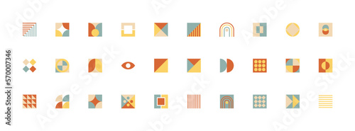 Retro geometric minimalistic elements. Vector EPS 10