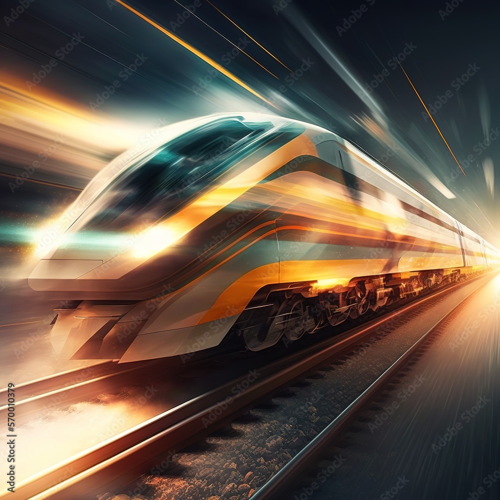 Fototapeta premium Abstract speed technology concept, generative ai