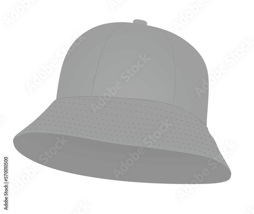 Grey fisherman hat. vector illustration