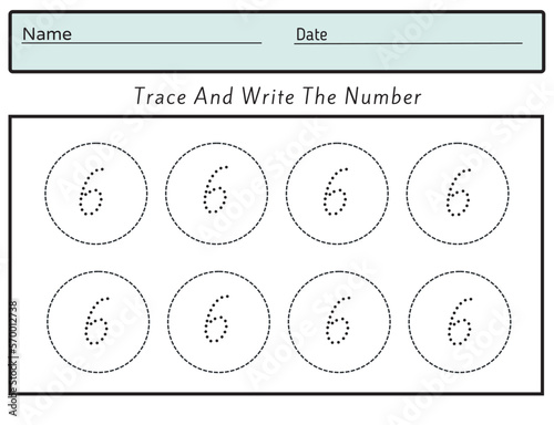 The practice of writing numbers 6. Tracking worksheet number six learn to count and write.