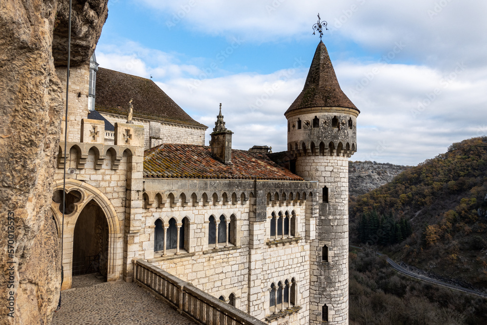 Rocamadour is old medieval town, Perigord Noir in Dordogne, France.