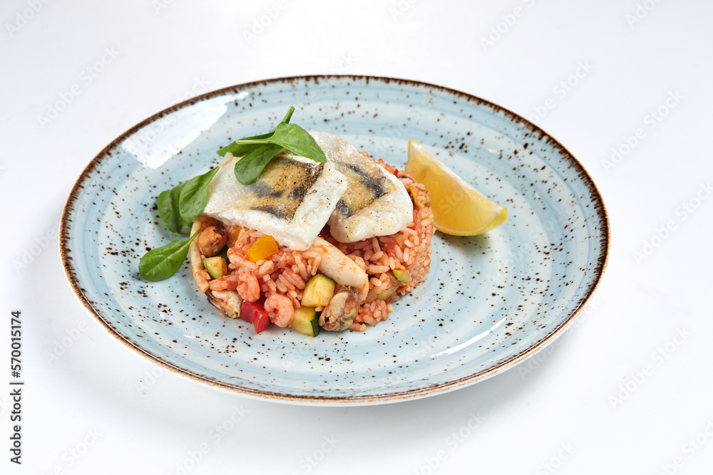 white fish with rice and vegetables white fish with rice and vegetables