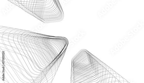 Abstract architecture digital 3d illustration
