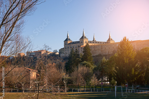 views of the Lerma palace at sunset