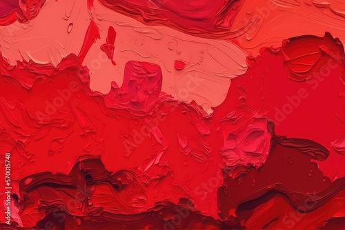 abstract oil paint red color background. Generative AI
