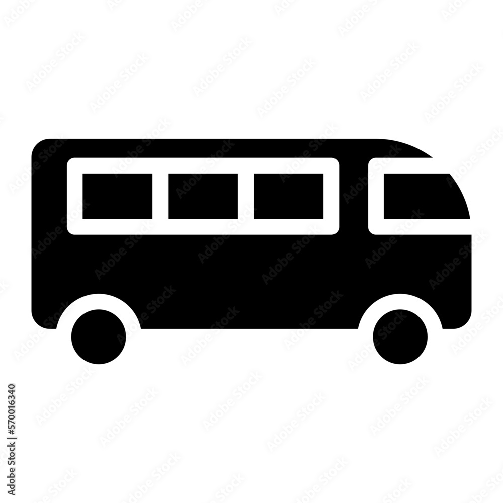 bus icon isolated on white