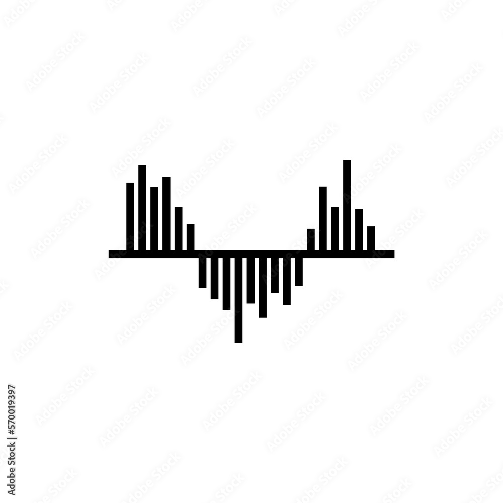 Soundbar icon icon isolated on black background.