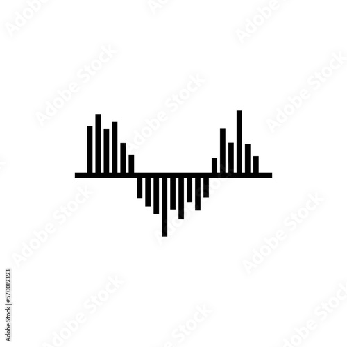 Soundbar icon icon isolated on black background.