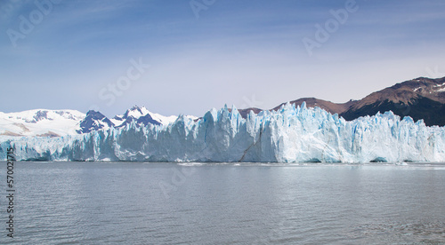 Landscape of glacier covered with ice and snow in Patagonia