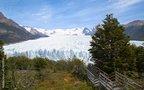 Landscape of Patagonia Glacier, Mountains with snow, ice and blue sky