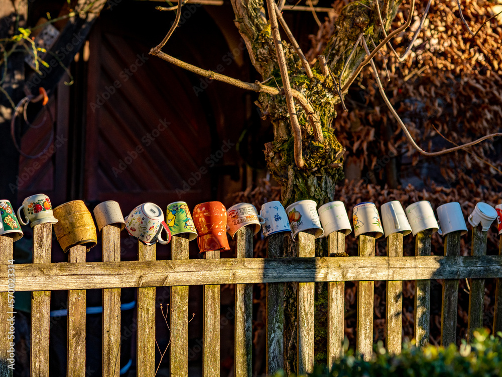 Fototapeta premium Dekoratives vor dem Haus