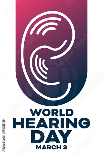 World Hearing Day. March 3. Vector illustration. Holiday poster.