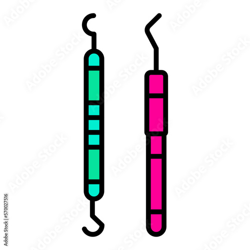 Dental Probe Filled Line Icon