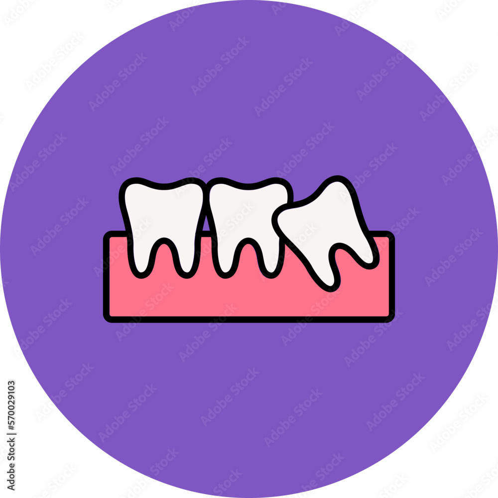 Wisdom Tooth Multicolor Circle Filled Line Icon Wisdom Tooth Multicolor Circle Filled Line Icon