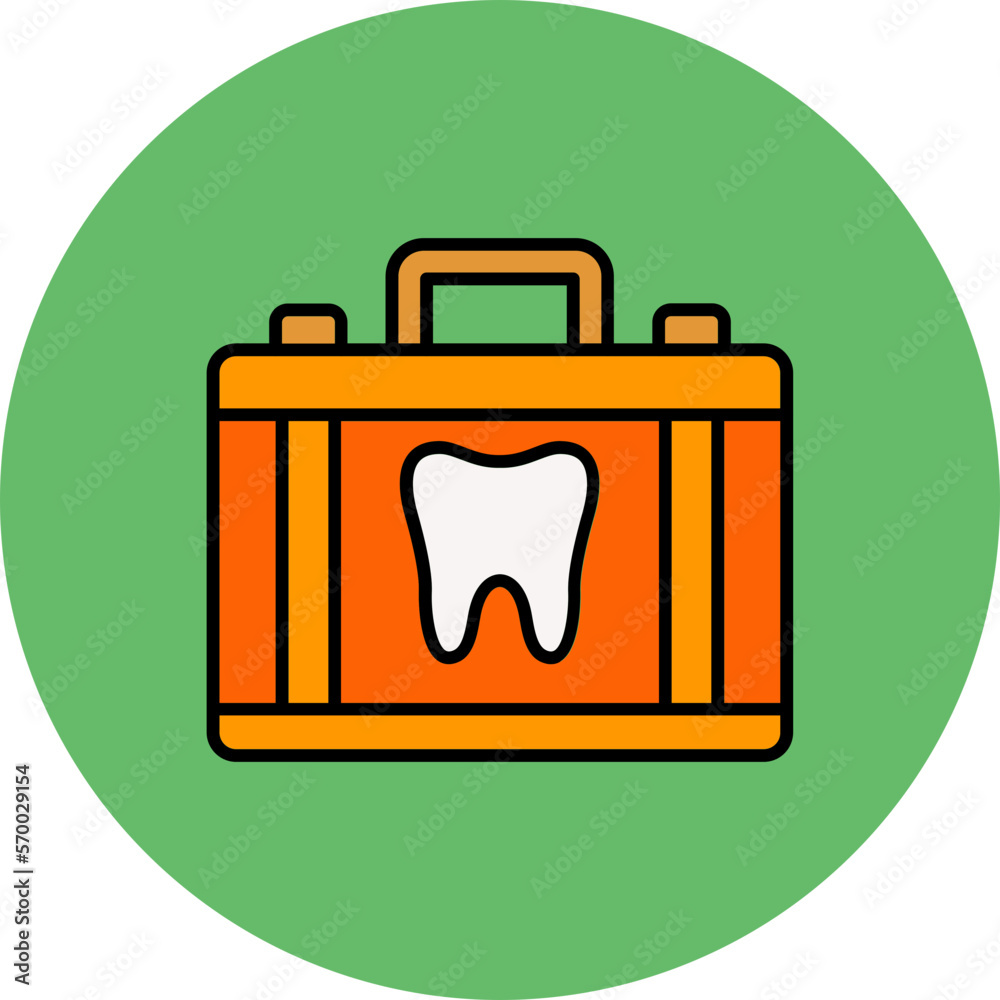 Dental Kit Multicolor Circle Filled Line Icon Dental Kit Multicolor Circle Filled Line Icon