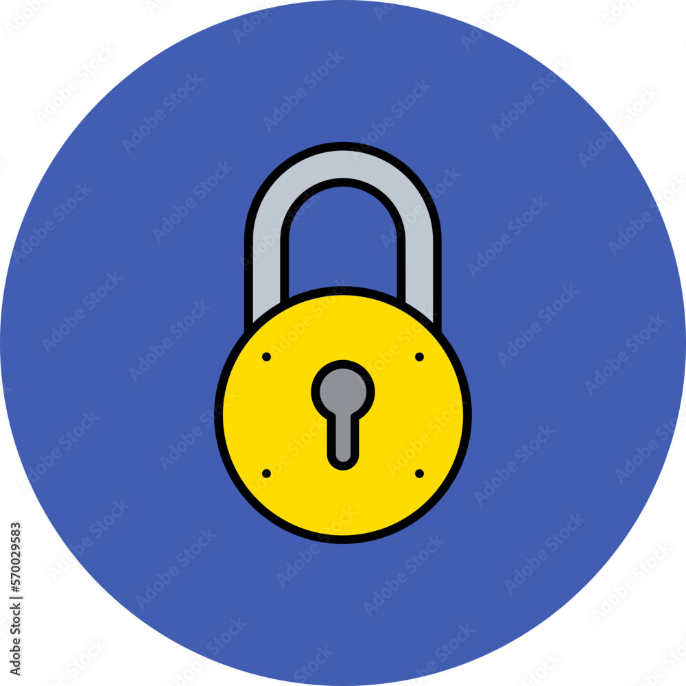Lock Multicolor Circle Filled Line Icon Lock Multicolor Circle Filled Line Icon