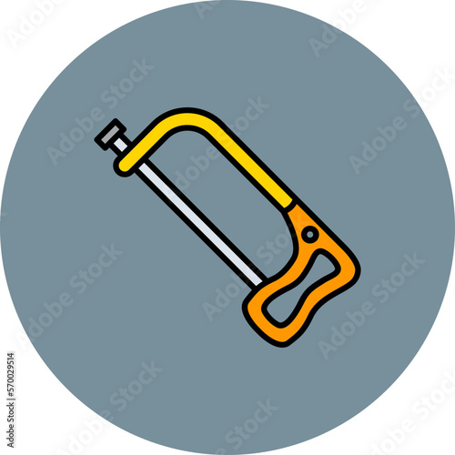 Handsaw Multicolor Circle Filled Line Icon