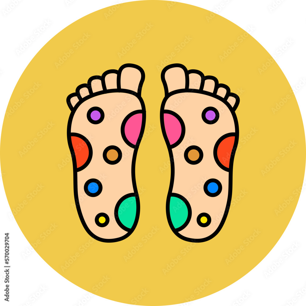 Reflexology Multicolor Circle Filled Line Icon Reflexology Multicolor Circle Filled Line Icon