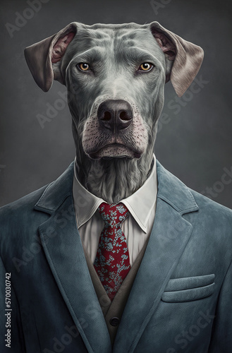 Generative AI portrait illustration of People with dog masks © Eduardo Lopez