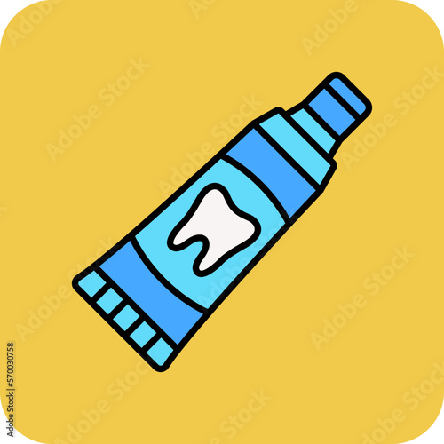 Toothpaste Multicolor Round Corner Filled Line Icon