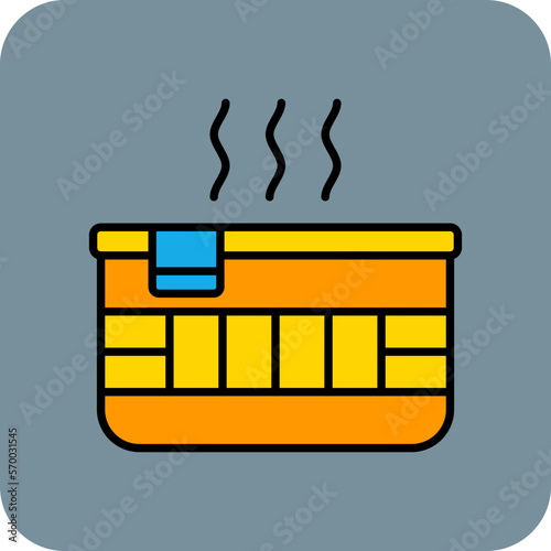 Jacuzzi Multicolor Round Corner Filled Line Icon
